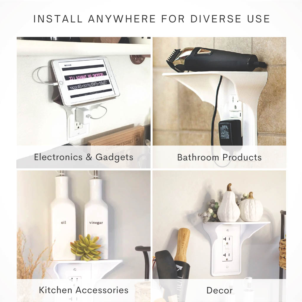 Discover the many uses of a Power Perch outlet shelf Storage Theory