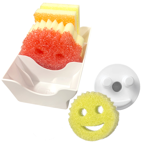 Sponge Organizer and Sponge Caddy w/ Suction Base – Storage Theory